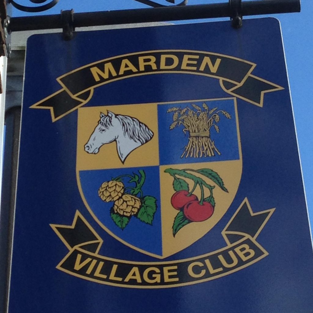 Marden Village Club Kent sign